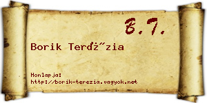 Borik Terézia névjegykártya